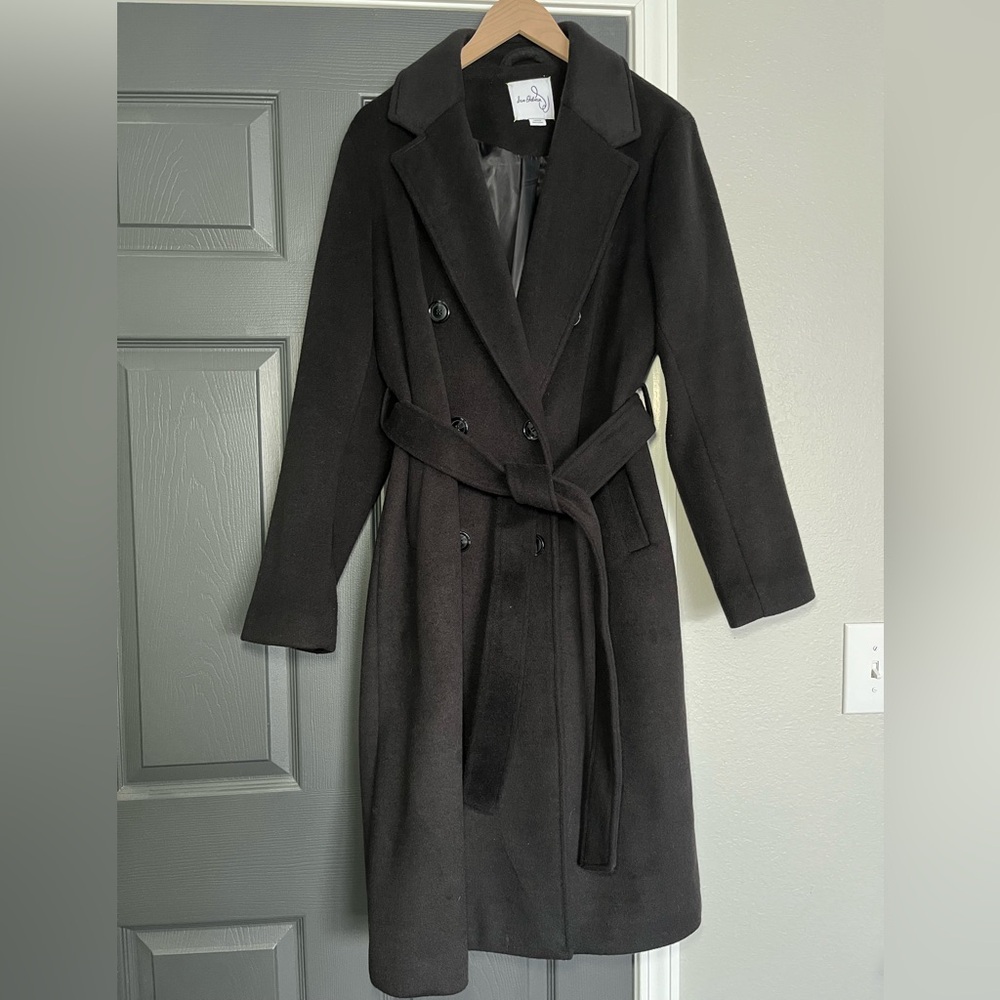 Sam Edelman Maxi Black Peacoat Coat